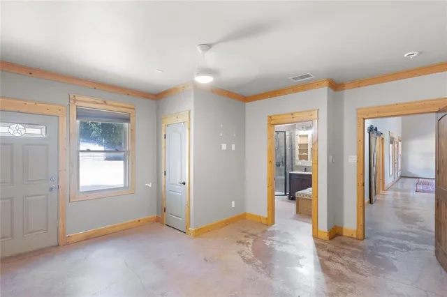 wooden floor and windows in a room