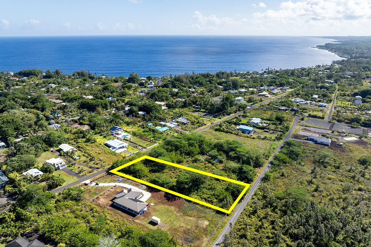 15-1576 Lot 3077 Beach Road Keaau, HI 96749 - Photo 3 of 23 an aerial view of residential house with outdoor space