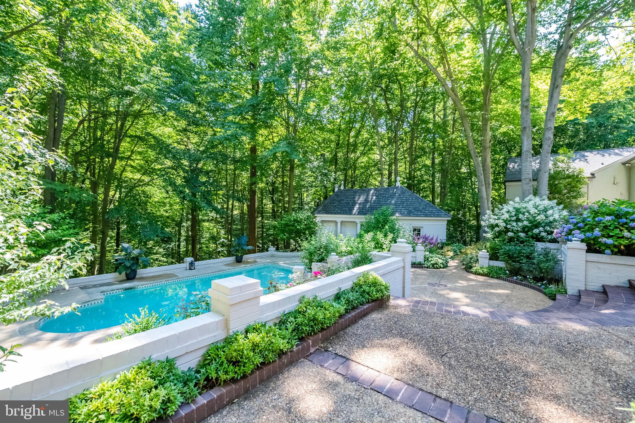 627 Potomac River Road McLean, VA 22102 - Photo 70 of 89 Heated Pool & Hot Tub with Parkland Backdrop