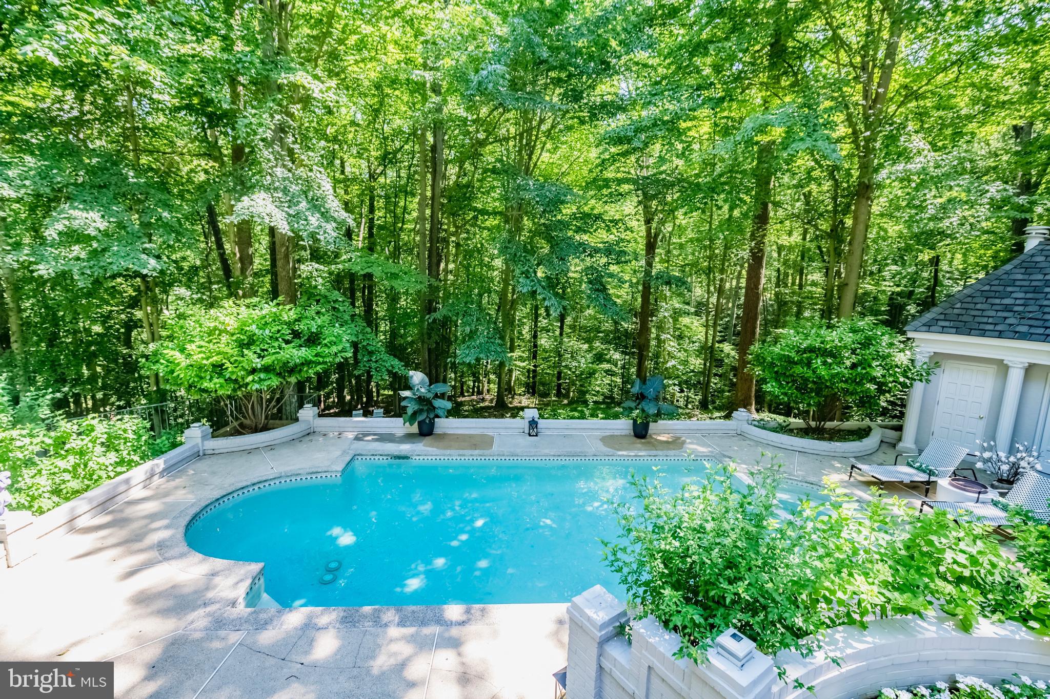 627 Potomac River Road McLean, VA 22102 - Photo 72 of 89 Plenty of Pool Deck + Curved Mason Work