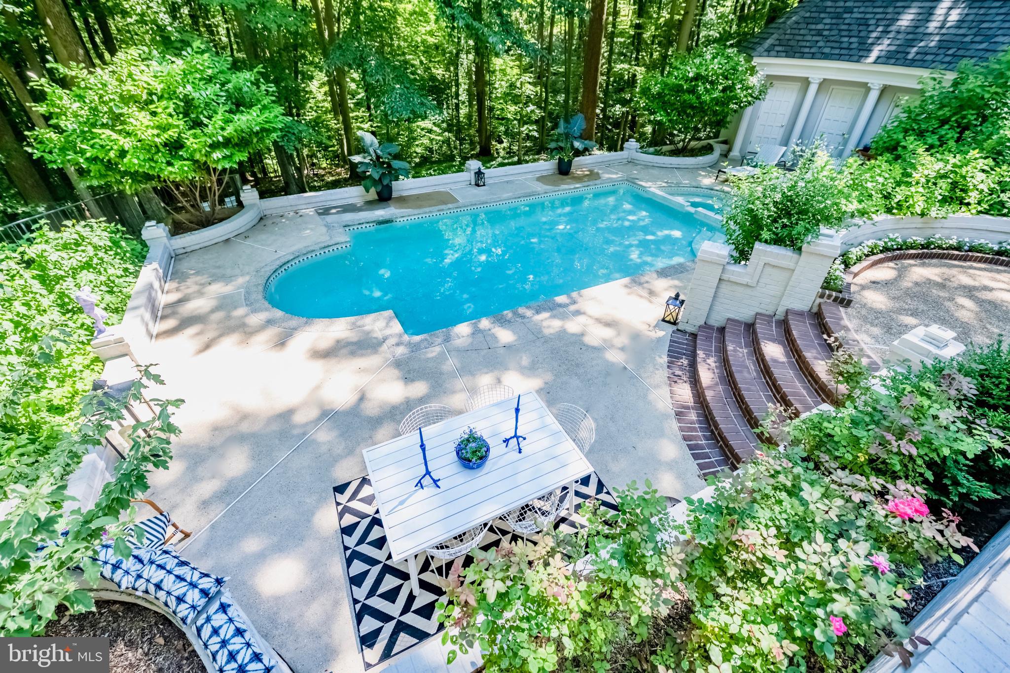 627 Potomac River Road McLean, VA 22102 - Photo 73 of 89 Plenty of Pool Deck + Curved Mason Work