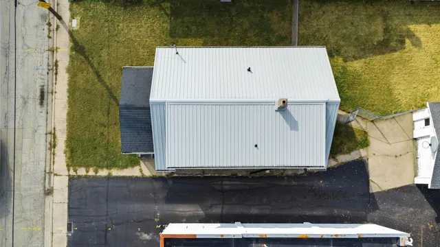 an aerial view of multiple houses