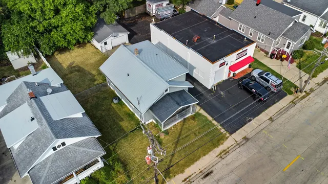 an aerial view of multiple house