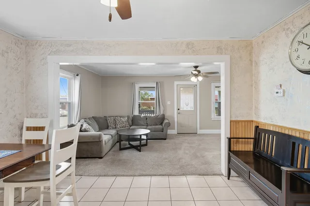 a living room with furniture