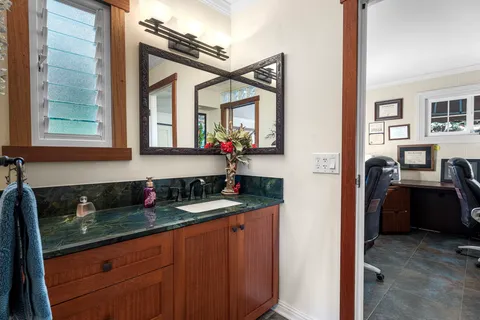 a workspace with furniture