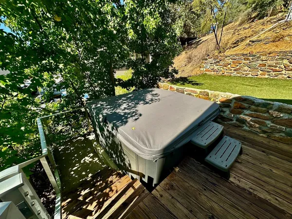 a view of an outdoor space with seating