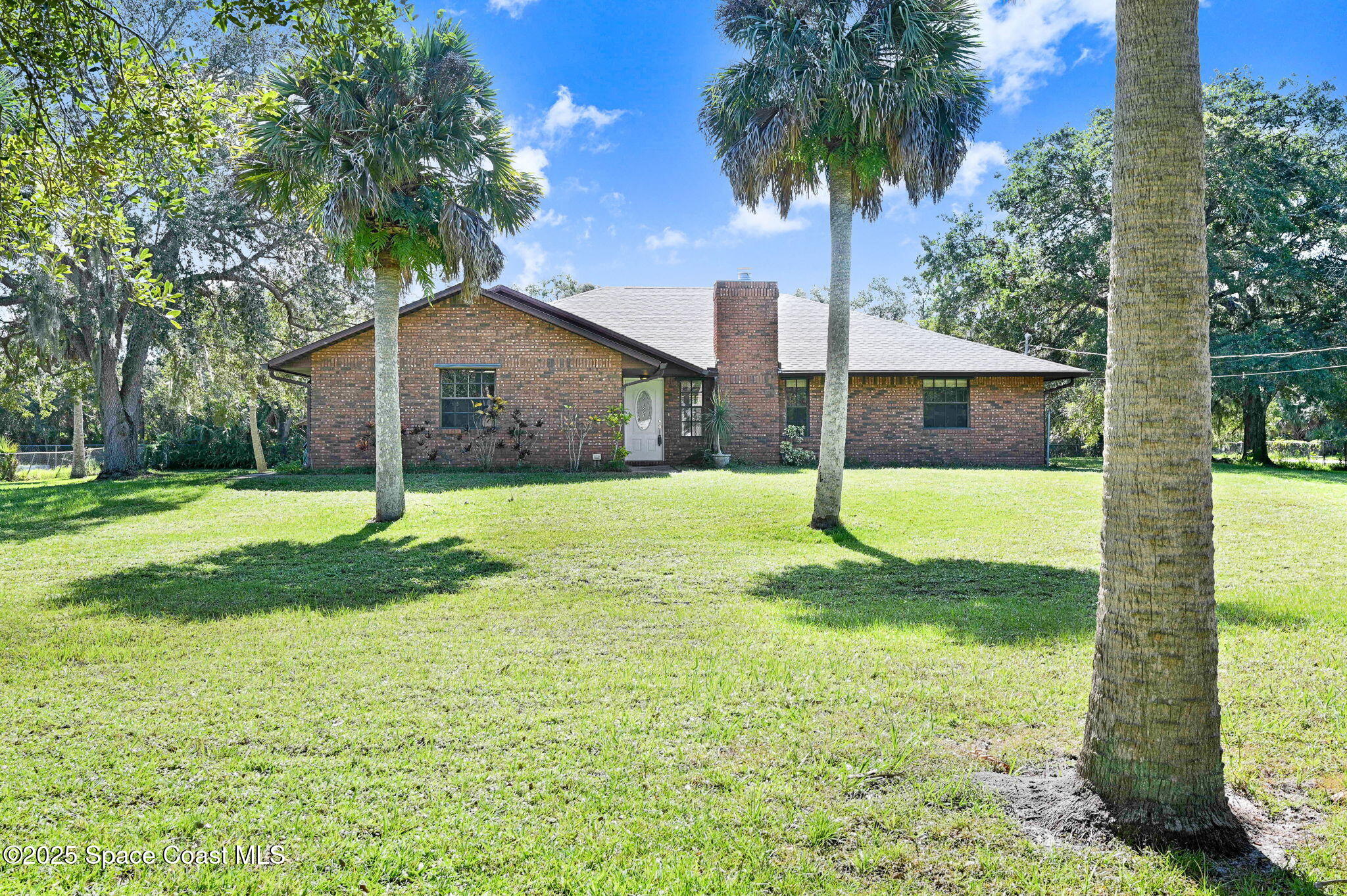 3301 Grant Road Grant-Valkaria, FL 32949 - Photo 43 of 56 a backyard of a house with plants and large tree