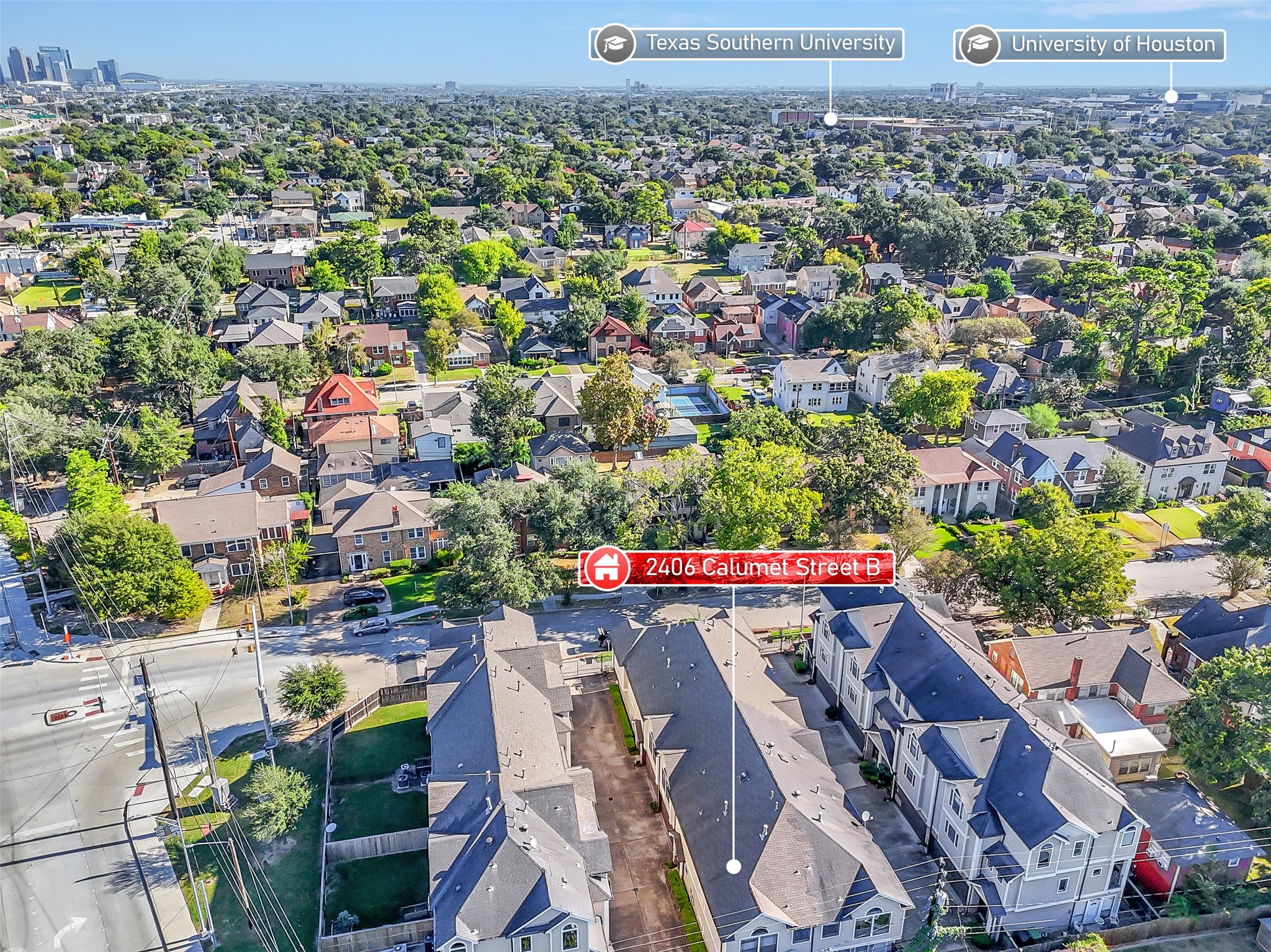 2406 Calumet Street Houston, TX 77004 - Photo 33 of 37 an aerial view of a city