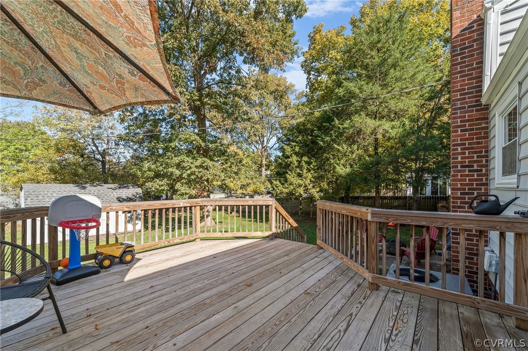 2304 Lashley Lane Henrico, VA 23238 - Photo 21 of 29 a view of a wooden deck and a yard with wooden fence