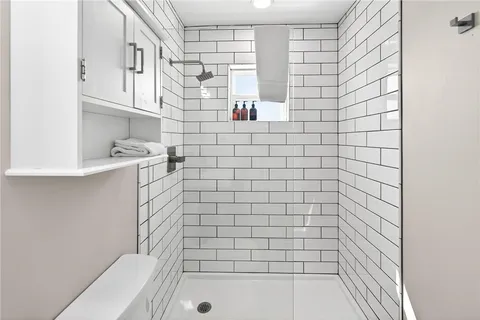 a bathroom with a shower