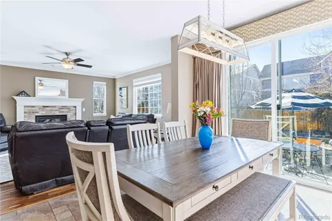 a view of a dining room and livingroom view