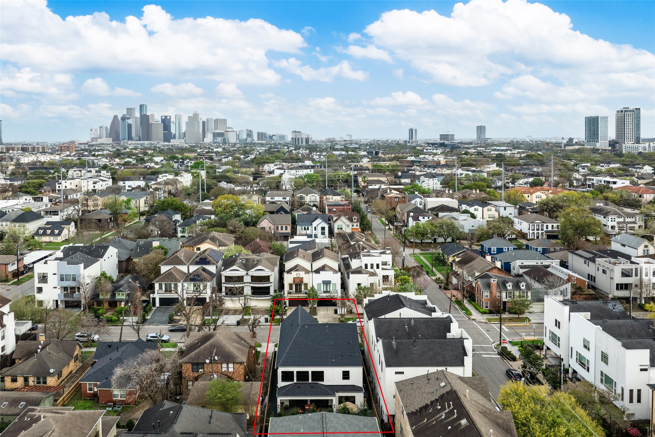 1918 Woodhead Street Houston, TX 77019 - Photo 49 of 49 an aerial view of a city with lots of residential buildings