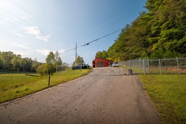 a view of a park with slide