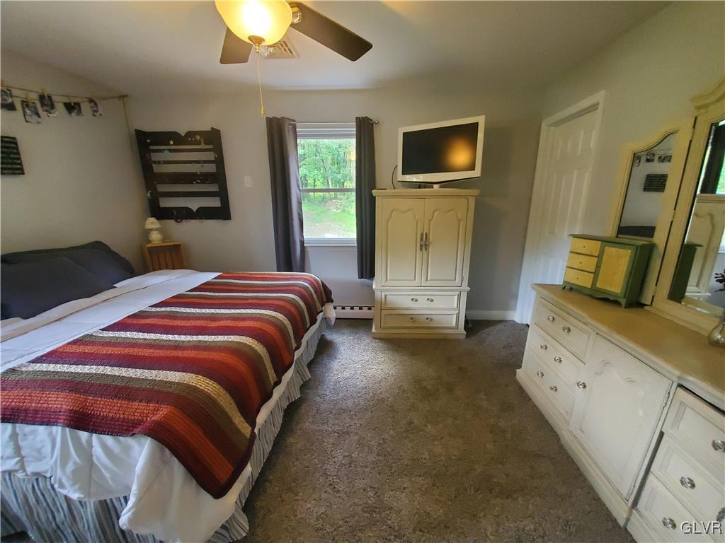 2121 Mountain Road Slatington, PA 18080 - Photo 17 of 45 a bedroom with a bed and a flat tv screen on the dresser