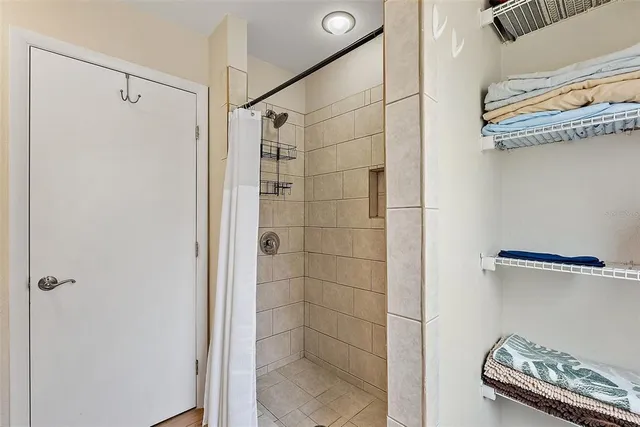 a bathroom with a shower