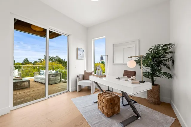 a living room with furniture