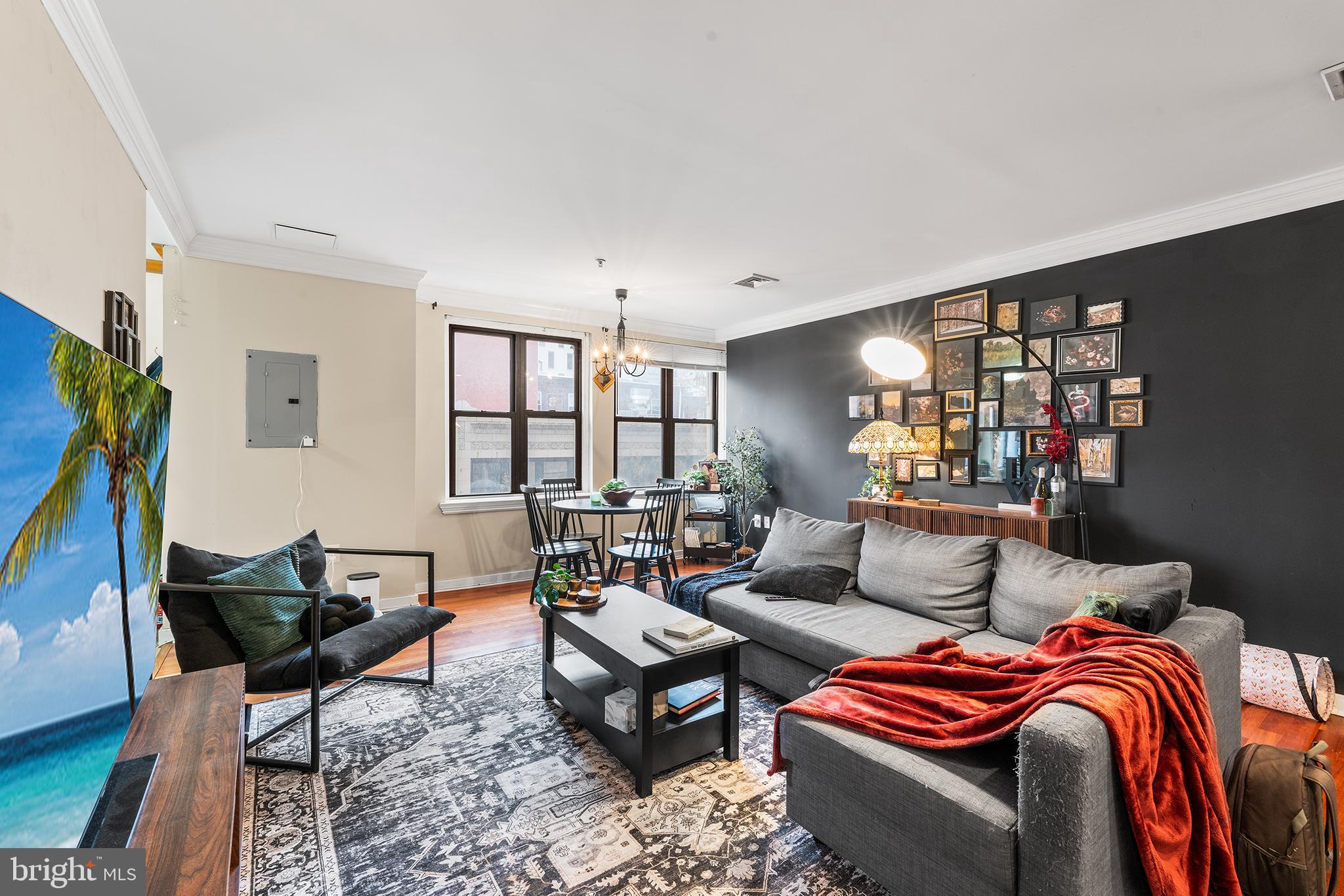 1939 Chestnut Street, Unit 2D Philadelphia, PA 19103 - Photo 2 of 32 Living Room with South Facing Windows