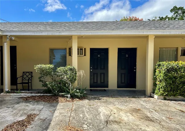 a view of a entryway door front of house