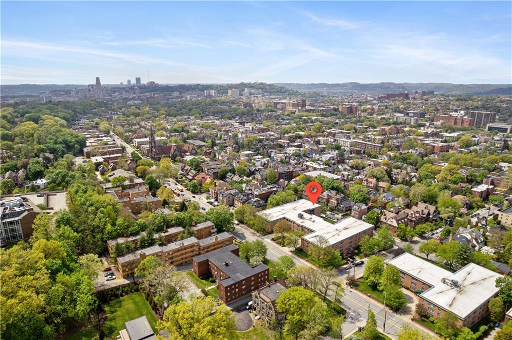 5825 Fifth Avenue, Unit 313 Pittsburgh, PA 15232 - Photo 24 of 24 an aerial view of a city with lots of residential buildings