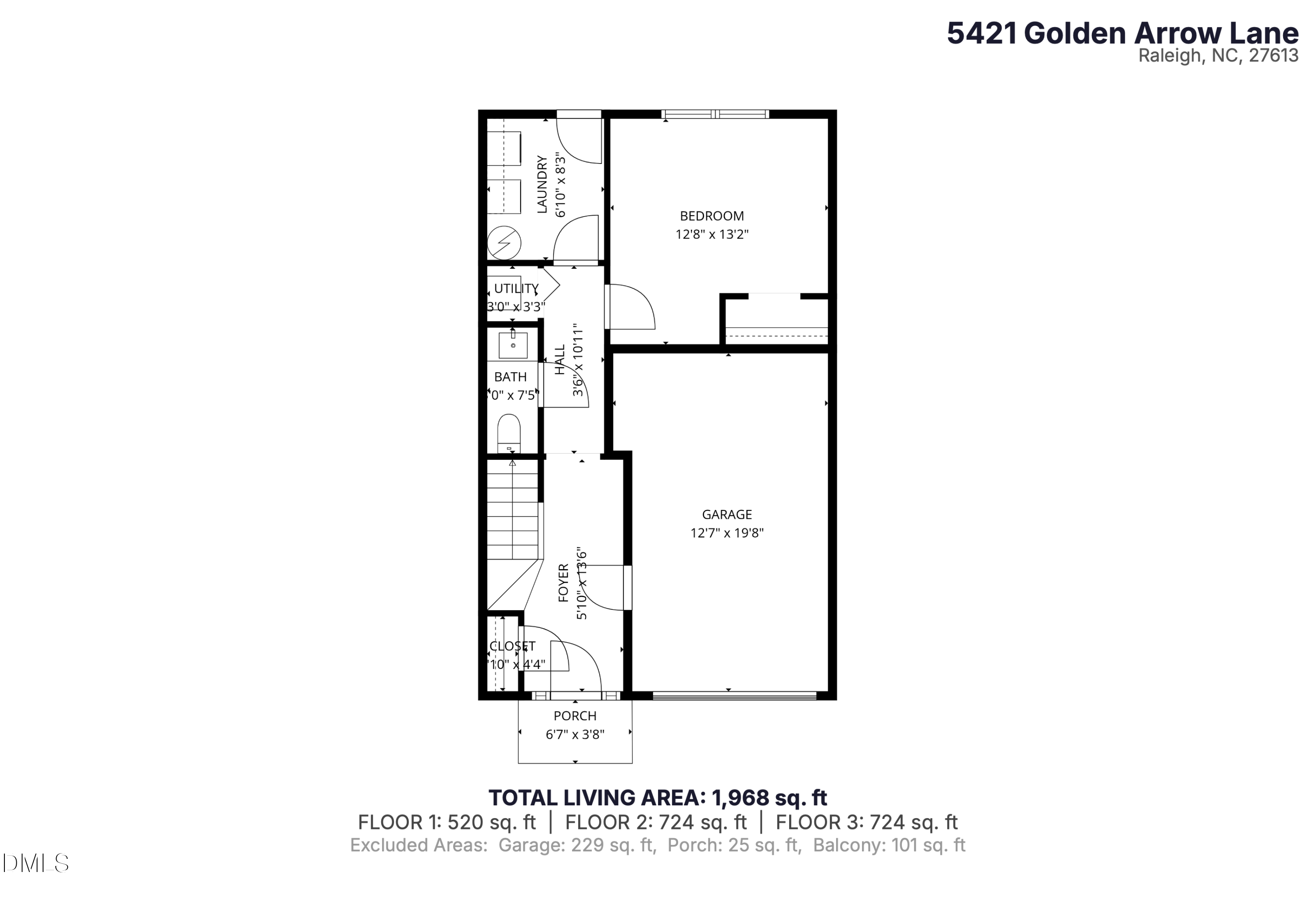 5421 Golden Arrow Lane Raleigh, NC 27613 - Photo 47 of 49 a picture of a floor plan