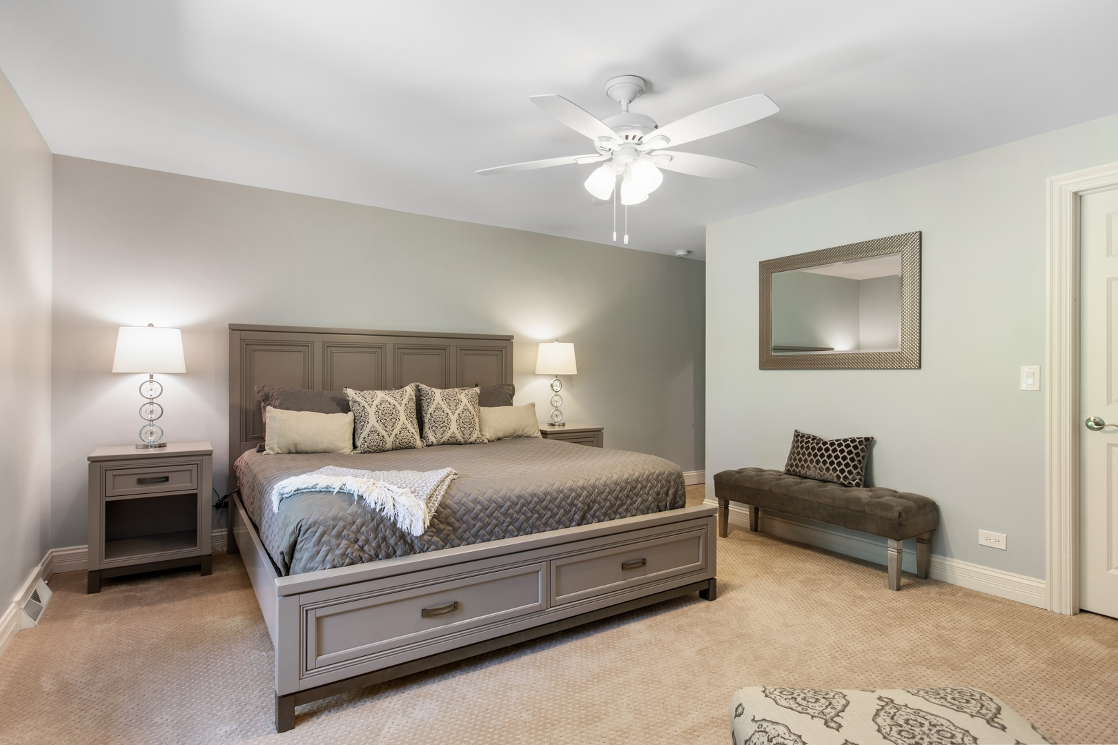 800 Sterling Road Inverness, IL 60067 - Photo 35 of 43 a bedroom with a bed and a lamp