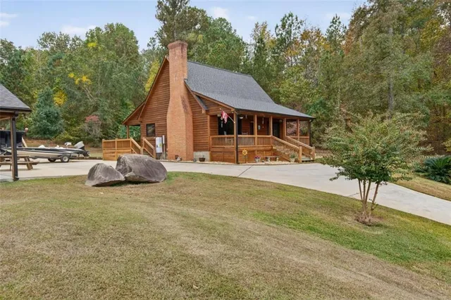 a view of balcony with wooden floor