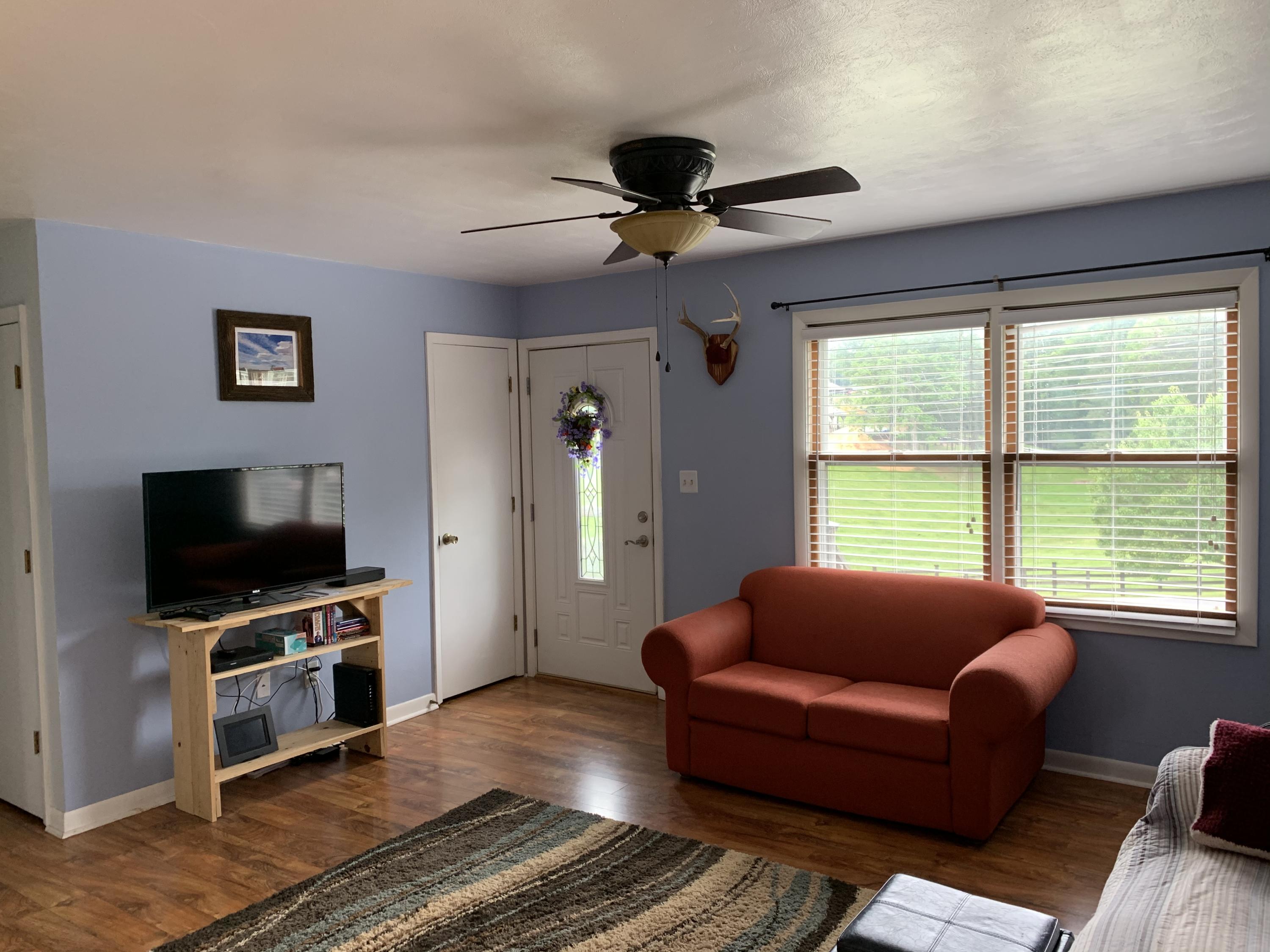 691 Mountain Pass Road Blue Ridge, VA 24064 - Photo 3 of 13 a living room with furniture and a flat screen tv