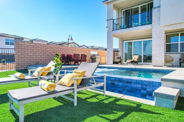 a dining room with a cabinet and a shower