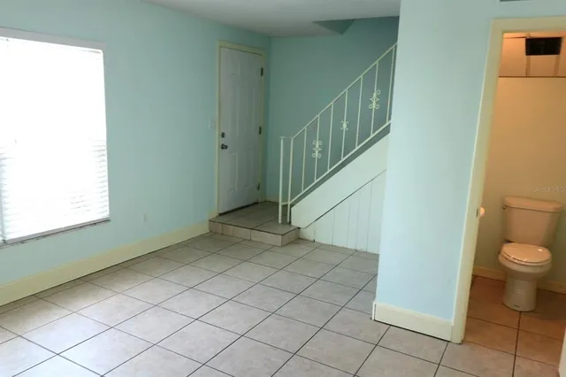 a view of an entryway with a window