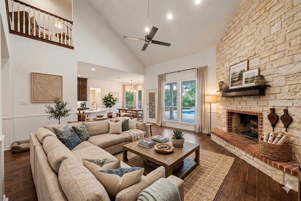 1200 Mount Gilead Road Keller, TX 76262 - Photo 17 of 38 a living room with furniture and a fireplace