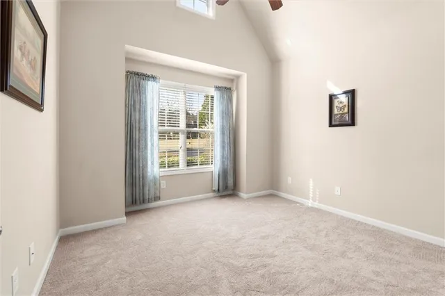 an empty room with windows