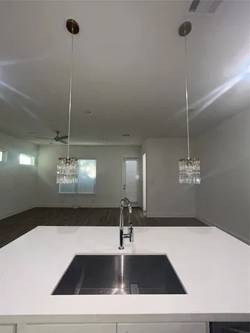 a view of a room with a sink