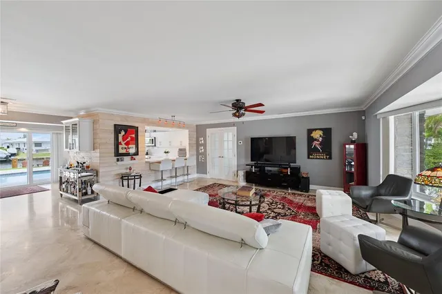 a living room with furniture