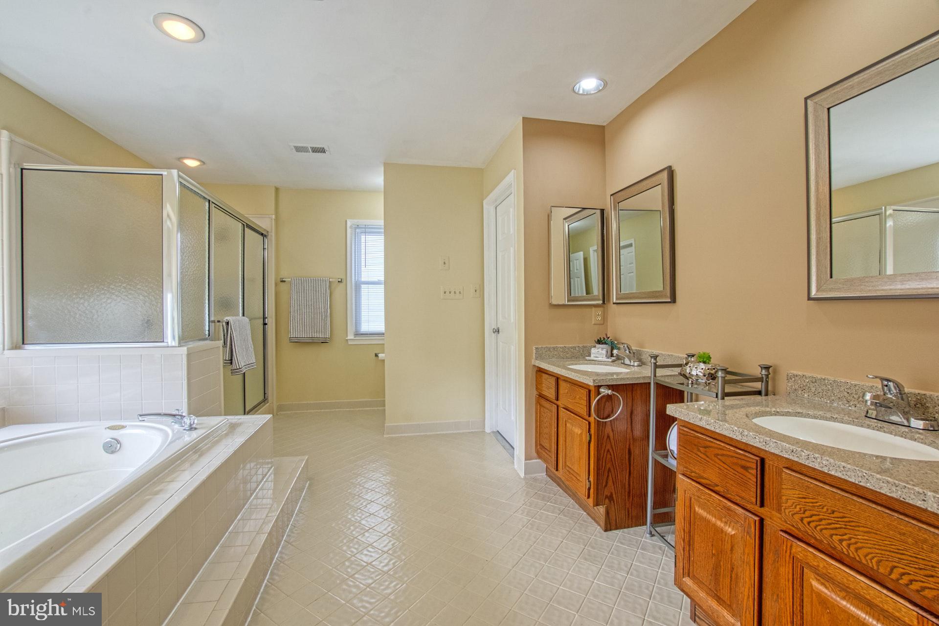 719 Old Hunt Way Herndon, VA 20170 - Photo 26 of 58 Master Bathroom with Dual Vanities & Soaking Tub.