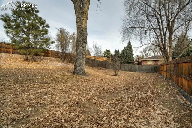 a backyard of a house with lots of green space
