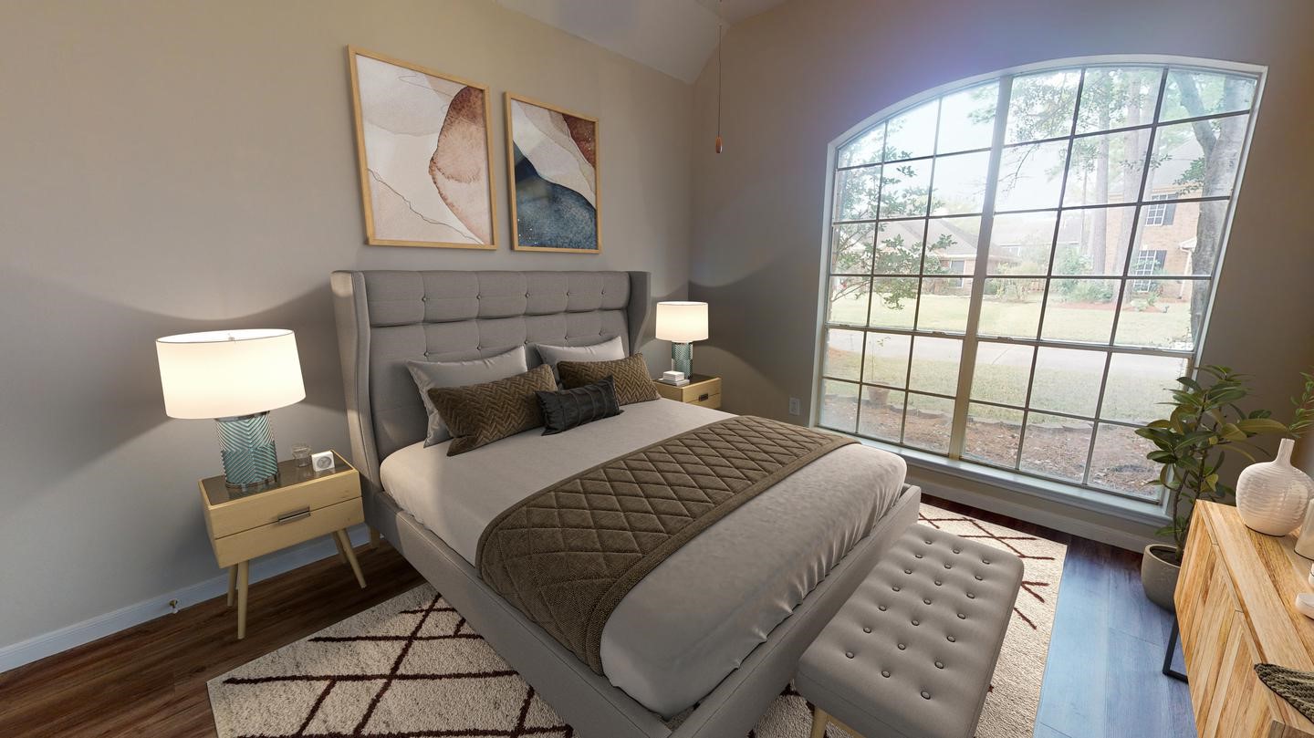 2731 Alderleaf Place Spring, TX 77388 - Photo 7 of 19 Virtually Staged Secondary Bedroom 1 with Large Window for Natural Light