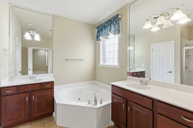 a view of a bathroom with shower