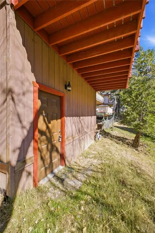 an aerial view of houses with outdoor space