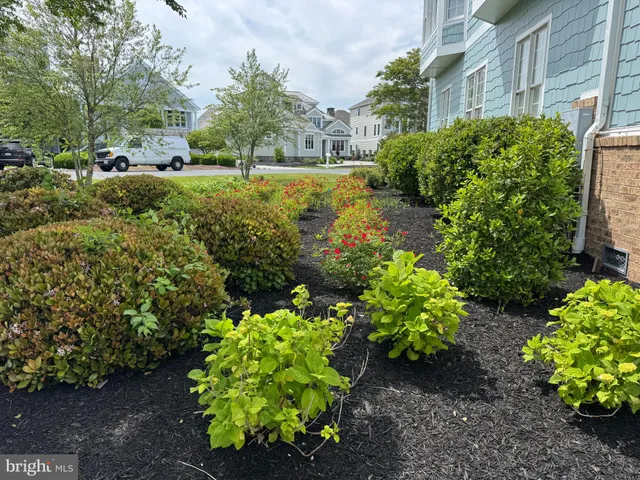 an aerial view of a city with lots of residential buildings ocean and mountain view in back