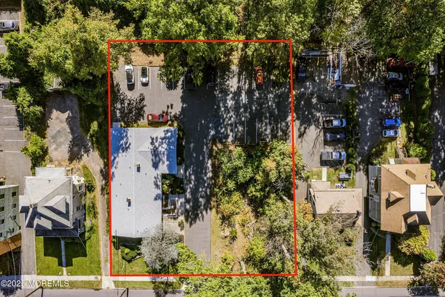 an aerial view of houses and roads