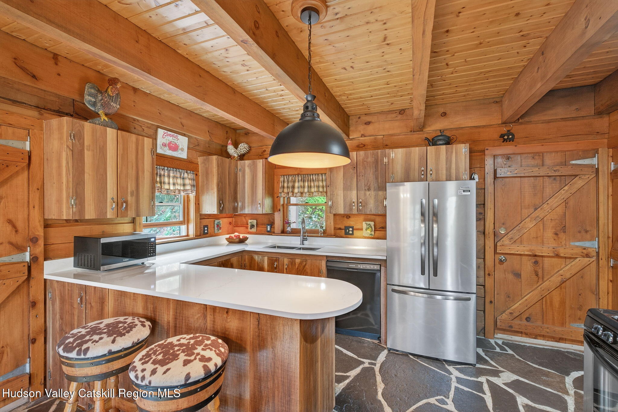 52 Paul Horn Road Catskill, NY 12414 - Photo 13 of 53 a kitchen with stainless steel appliances granite countertop a sink a stove and refrigerator