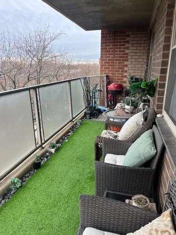 a view of porch with seating space