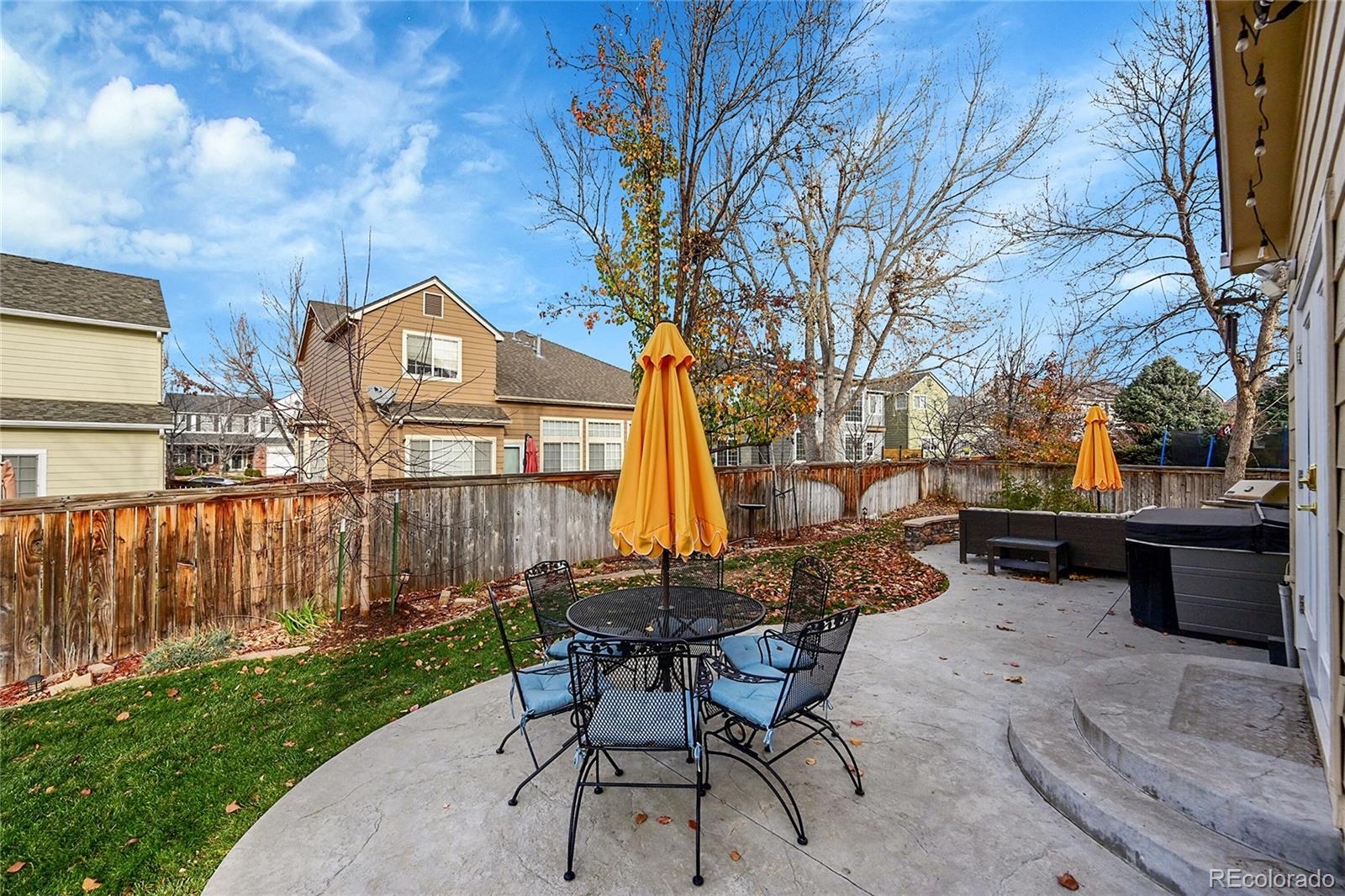 9424 South Hackberry Lane Highlands Ranch, CO 80129 - Photo 40 of 47 a view of a chairs and table in backyard of the house