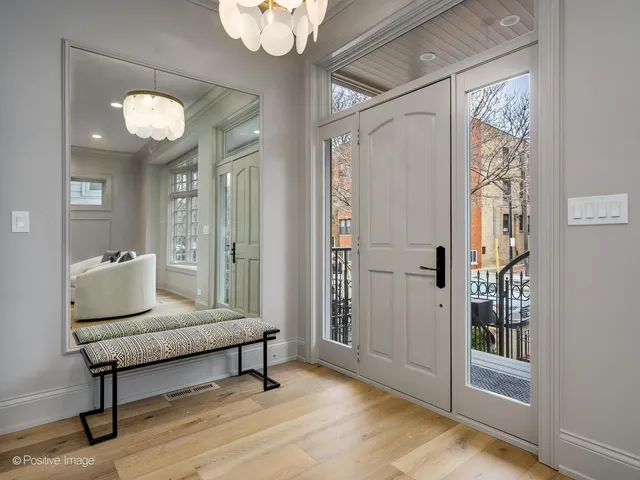 a living room with shower