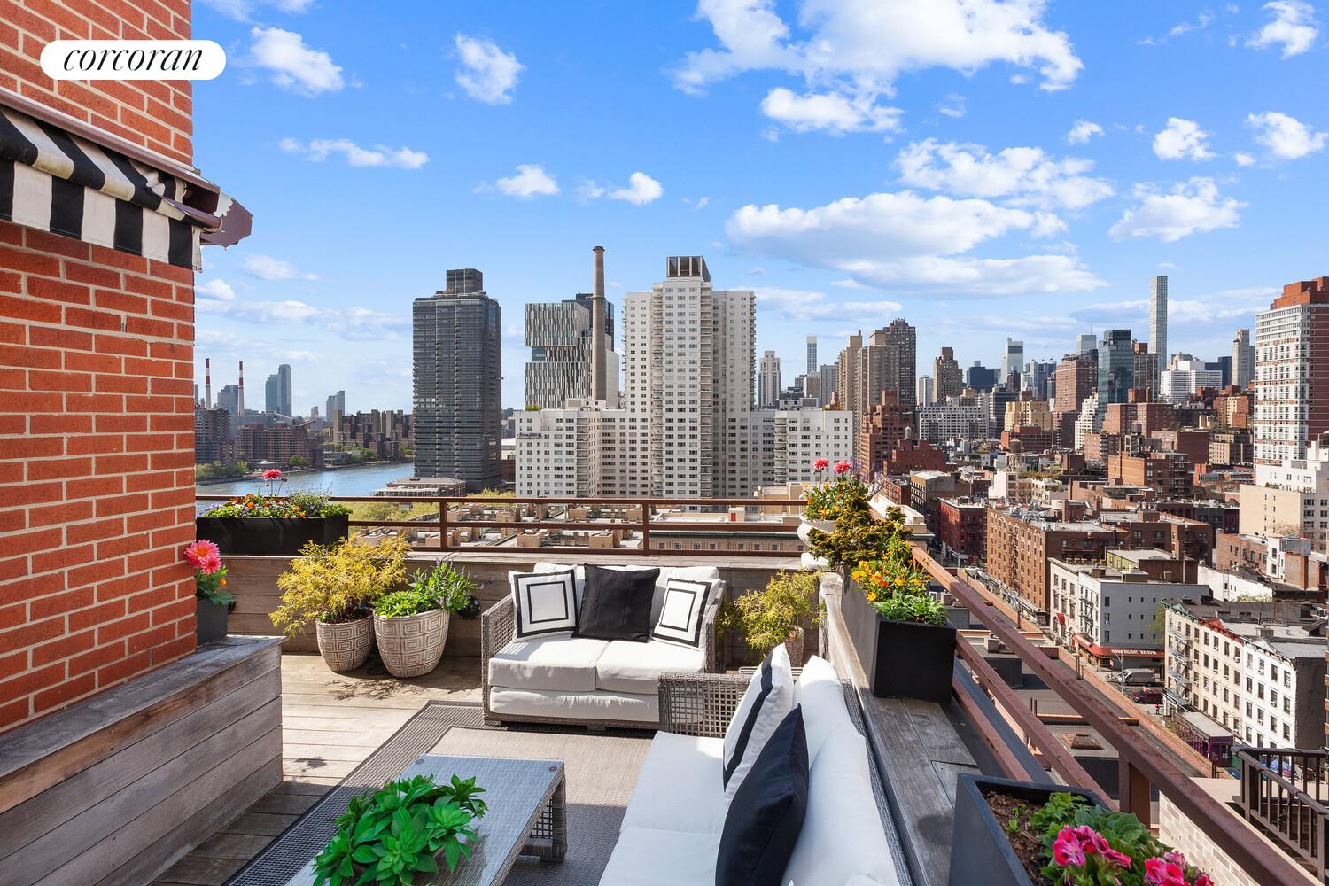 505 East 79th Street, Unit 19B Manhattan, NY 10075 - Photo 14 of 19 a view of city from terrace along with seating space