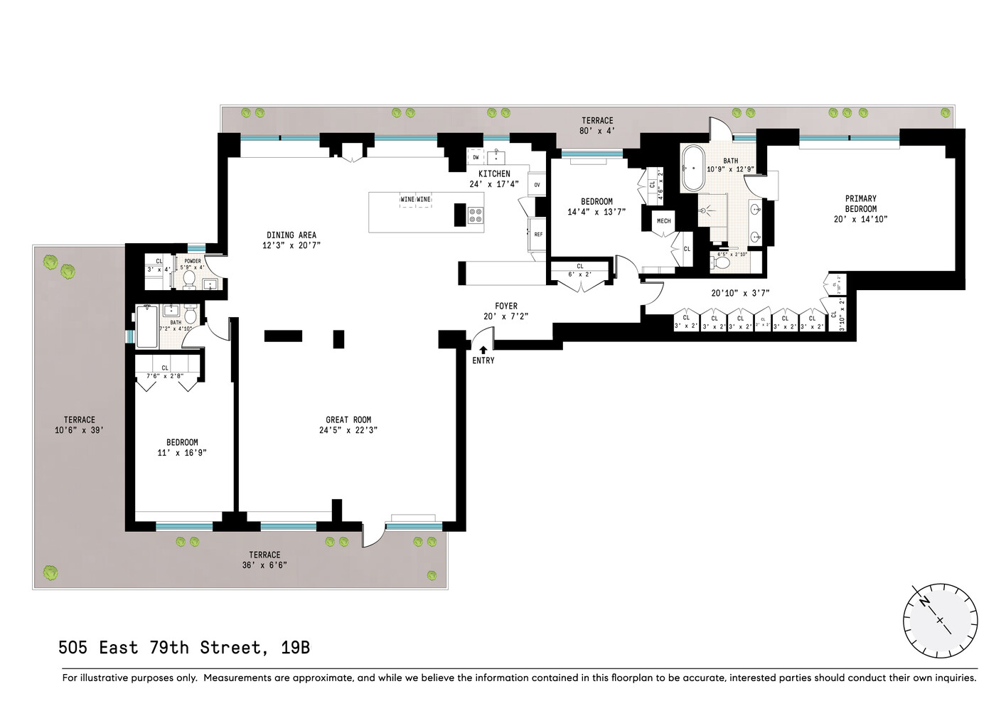505 East 79th Street, Unit 19B Manhattan, NY 10075 - Photo 18 of 19 a picture of a floor plan