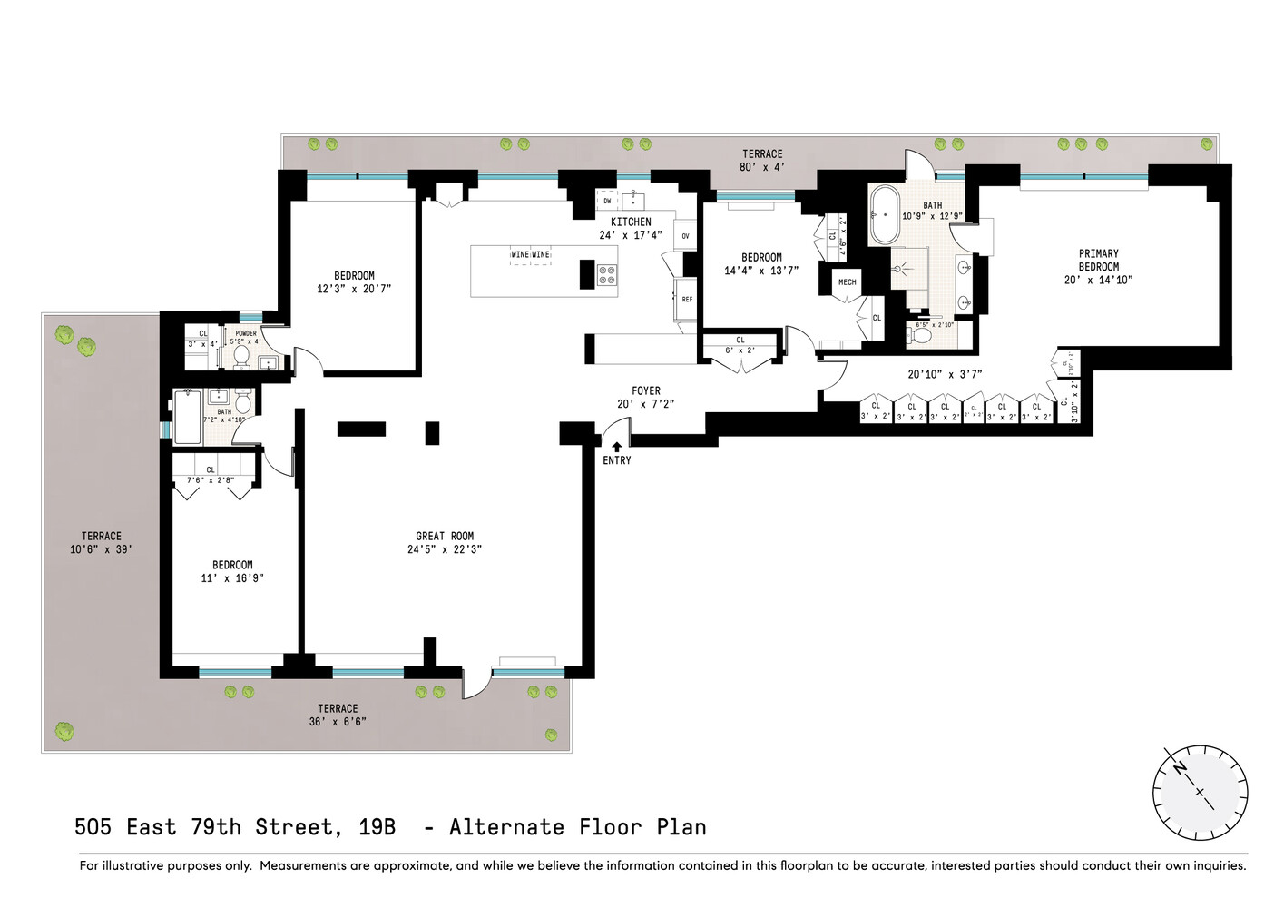 505 East 79th Street, Unit 19B Manhattan, NY 10075 - Photo 19 of 19 a picture of a floor plan