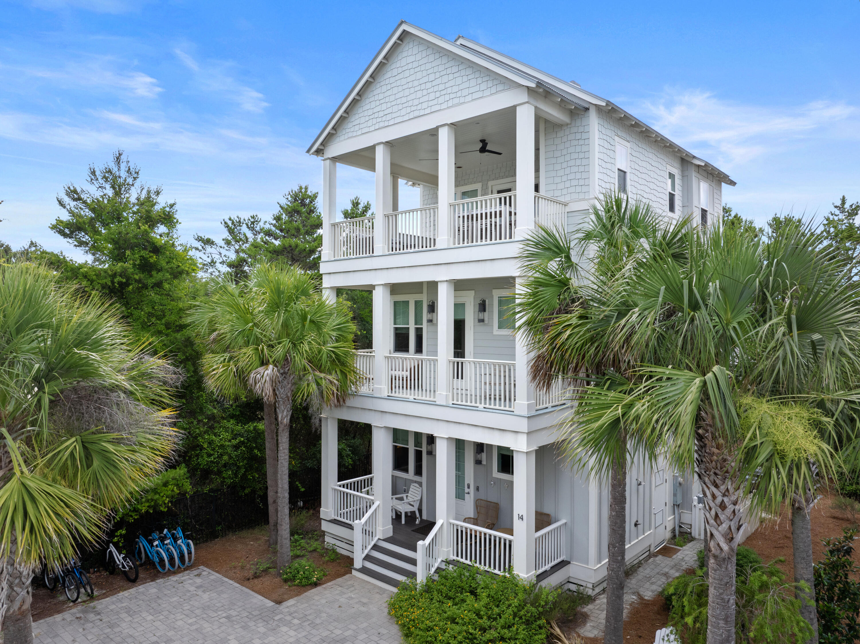 a front view of a house with balcony