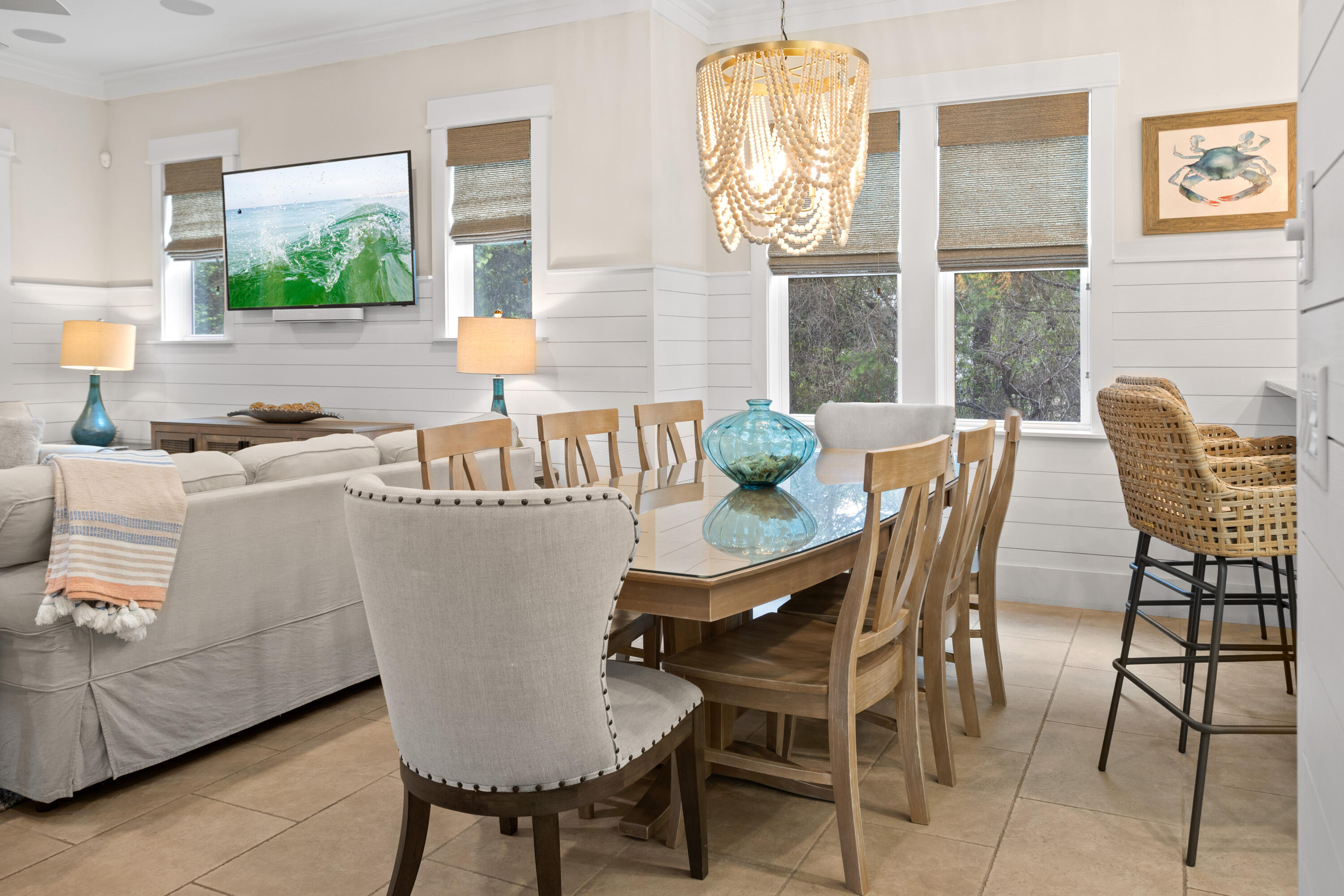 14 The Heron Cove Inlet Beach, FL 32461 - Photo 45 of 56 a view of a dining room with furniture a livingroom and chandelier