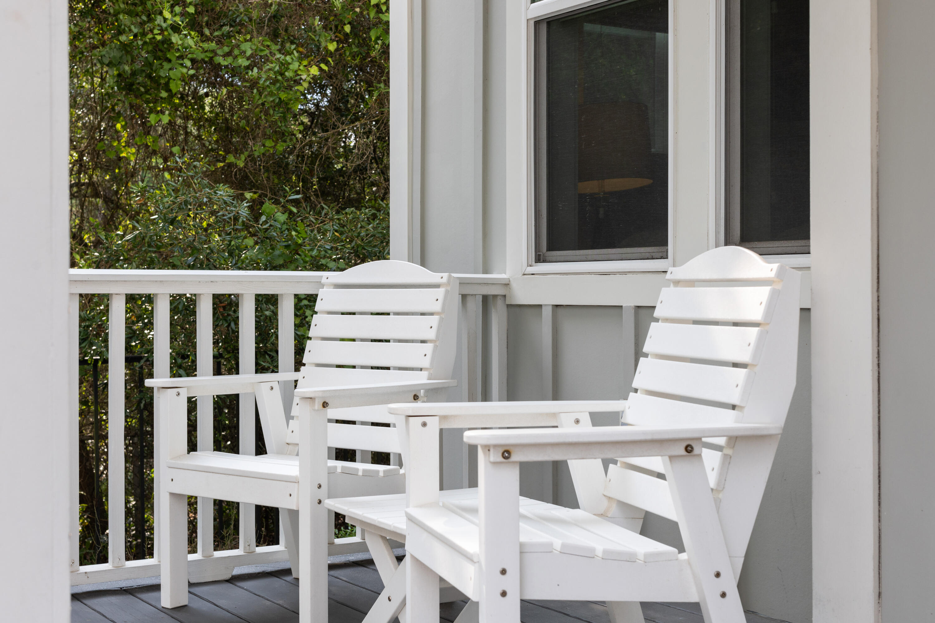 14 The Heron Cove Inlet Beach, FL 32461 - Photo 47 of 56 a view of balcony with two chairs and a large window